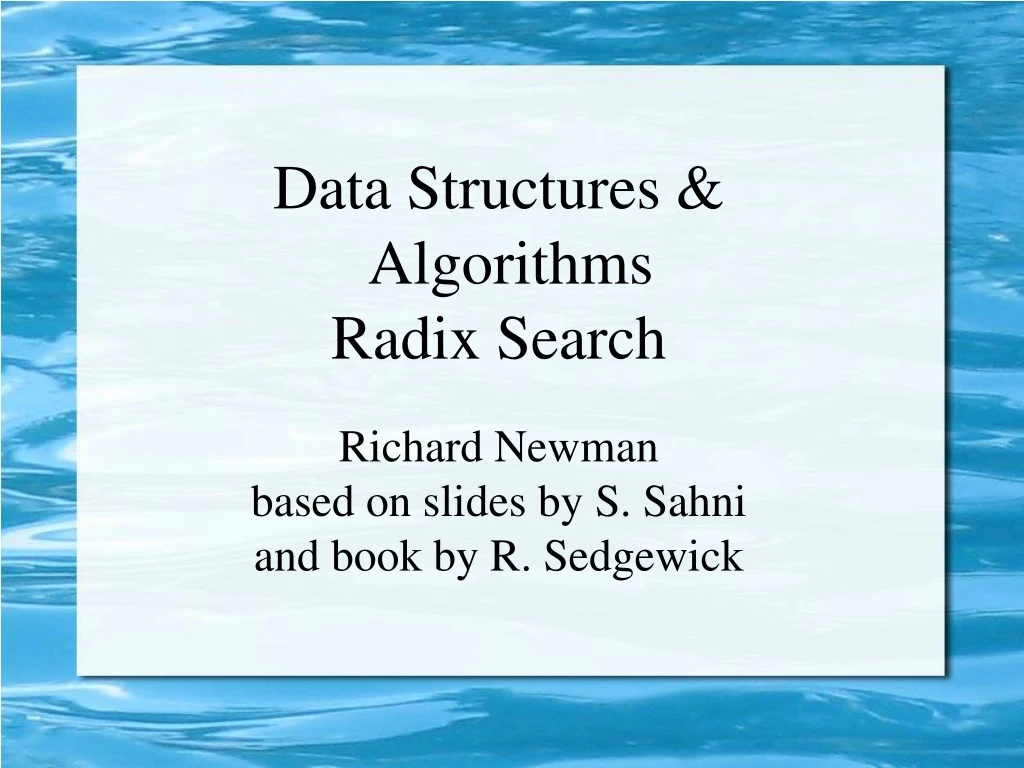 data structures algorithms radix search
