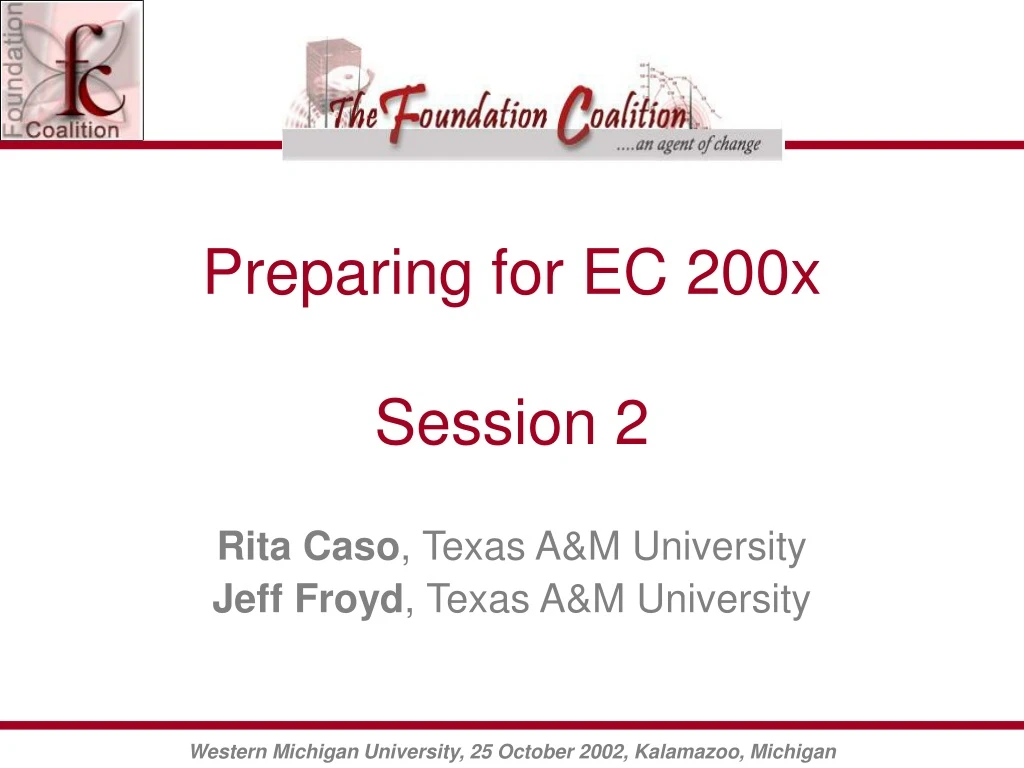 preparing for ec 200x session 2