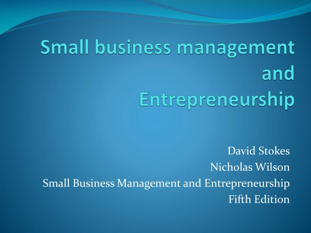 small business management and entrepreneurship
