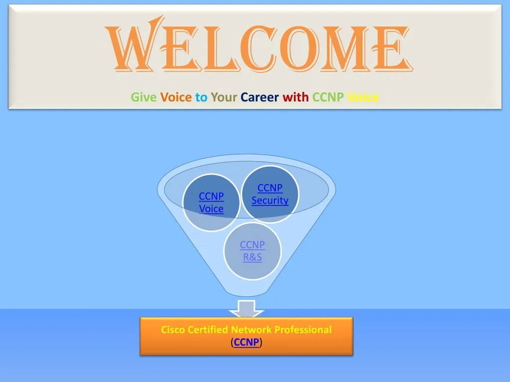 welcome give voice to your career with ccnp voice