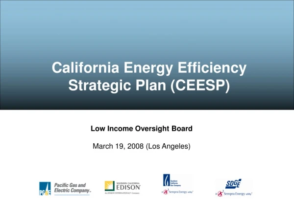 California Energy Efficiency Strategic Plan (CEESP)