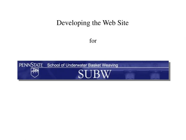 Developing the Web Site