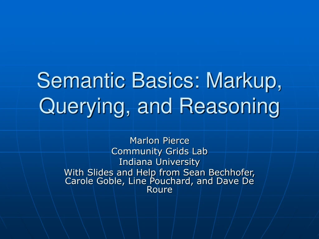 semantic basics markup querying and reasoning