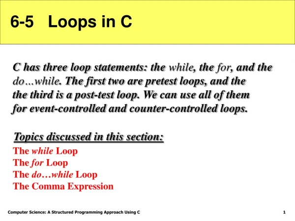 6-5   Loops in C