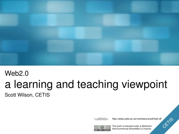 Web2.0 a learning and teaching viewpoint