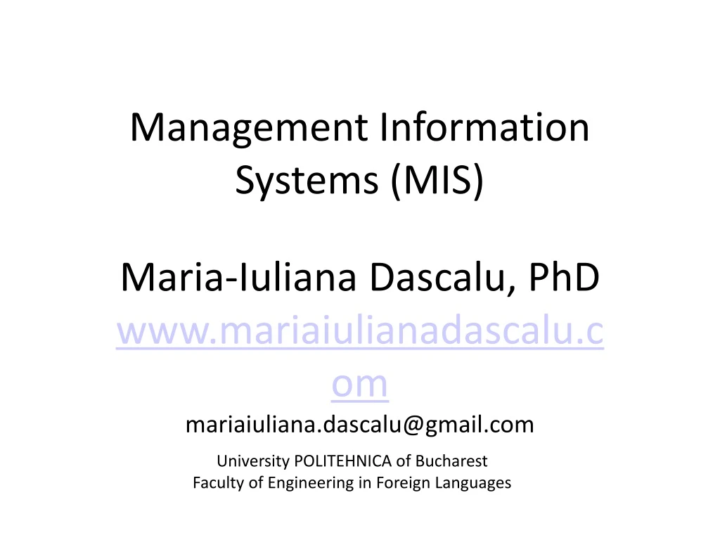 management information systems mis