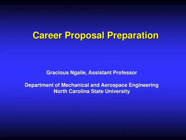 Career Proposal Preparation