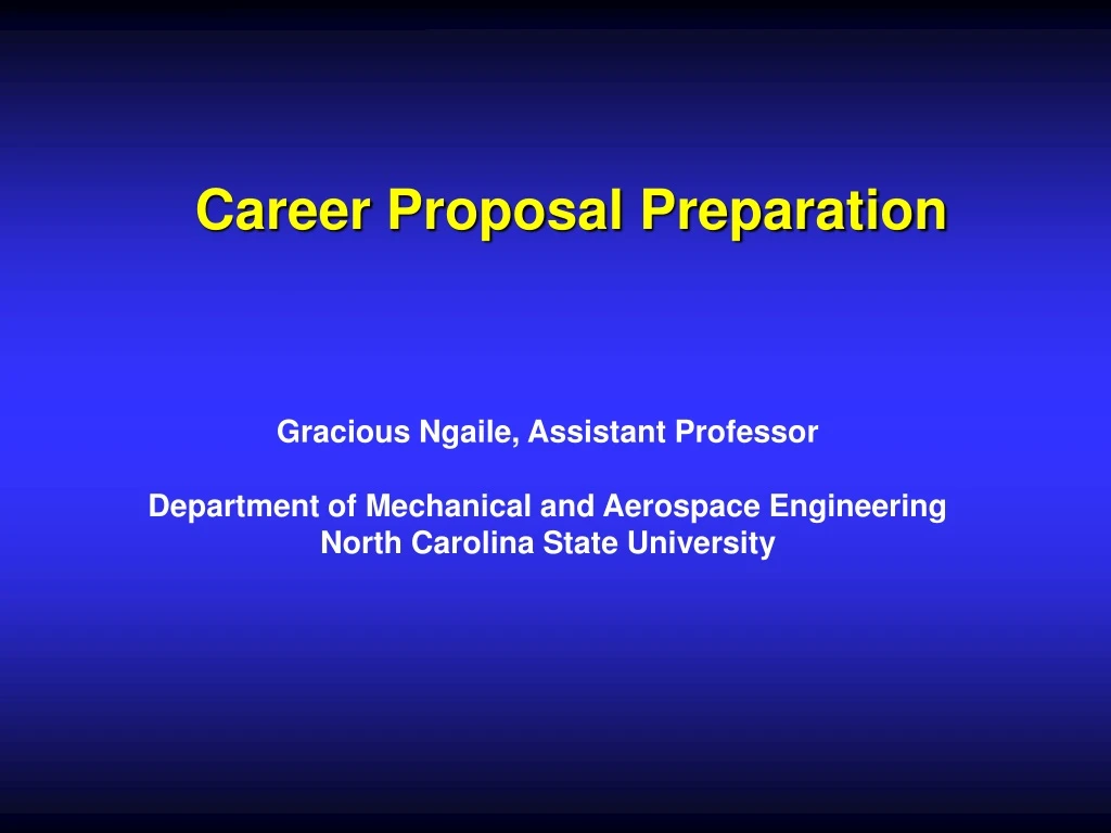 career proposal preparation