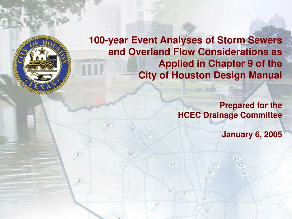 100 year event analyses of storm sewers