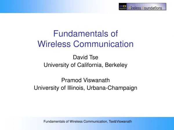 Fundamentals of  Wireless Communication