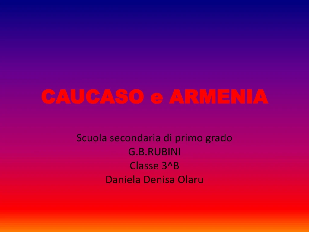 caucaso e armenia