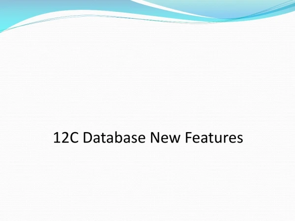 12C Database New Features