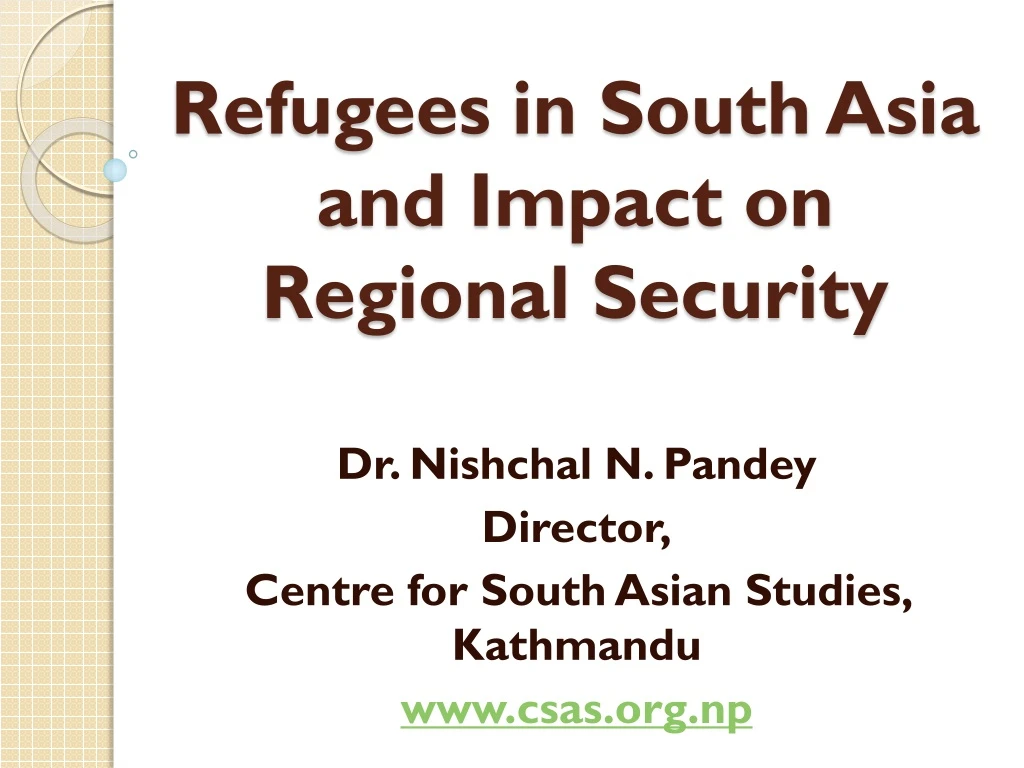 refugees in south asia and impact on regional security