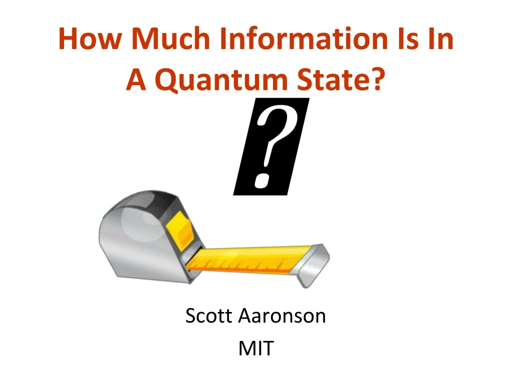 how much information is in a quantum state