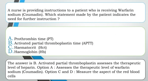 Prothrombin time (PT) Activated partial thromboplastin time (APTT) Haematocrit  (Hct)