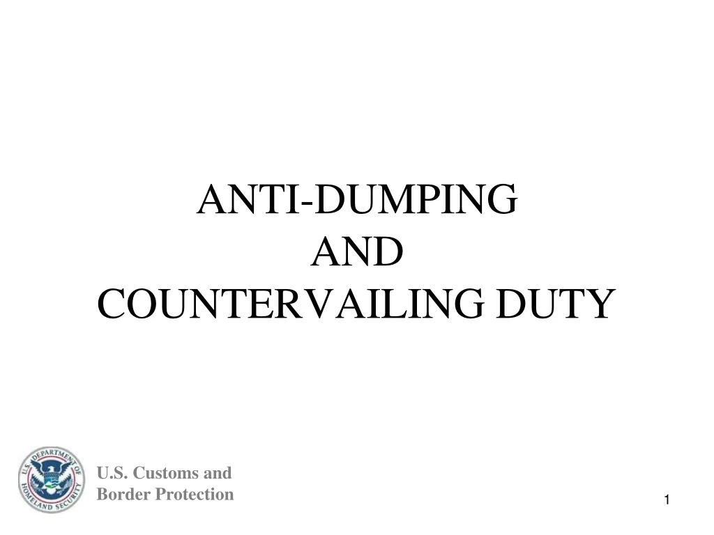 anti dumping and countervailing duty