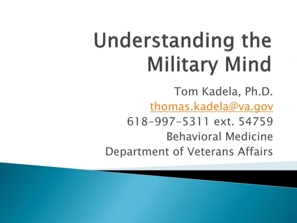 Understanding the Military Mind