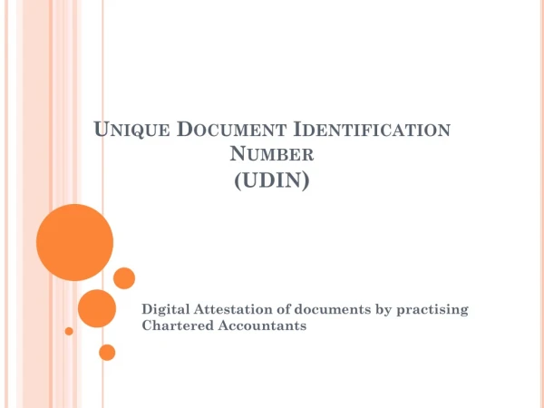 Unique Document Identification Number (UDIN )
