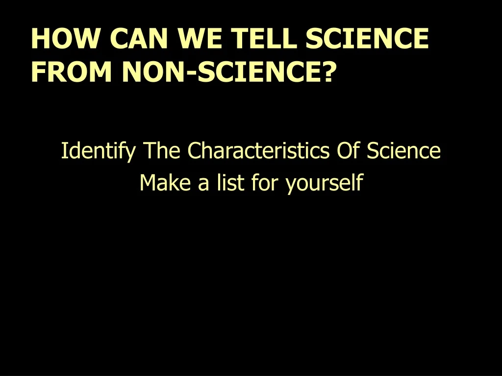 how can we tell science from non science