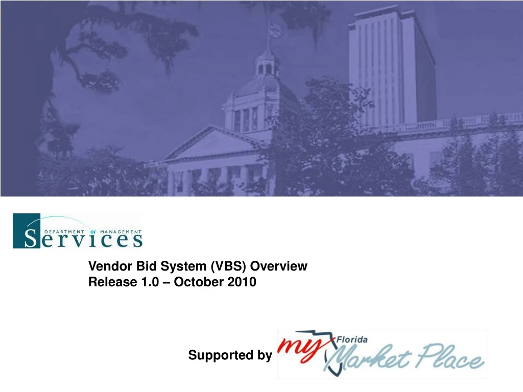vendor bid system vbs overview release