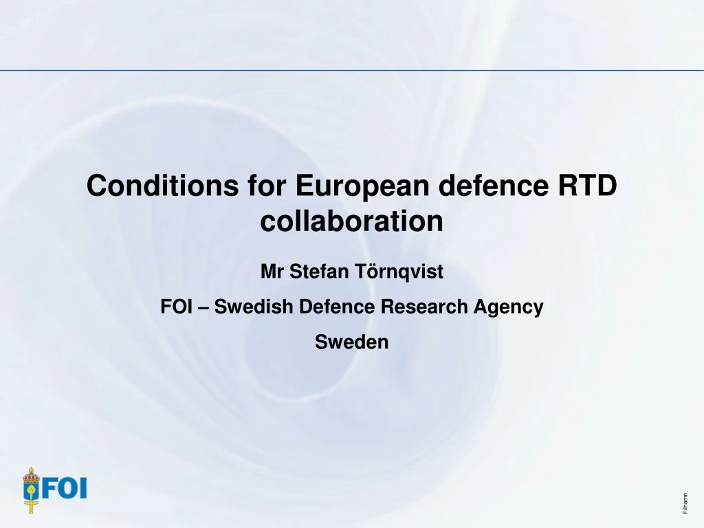 conditions for european defence rtd collaboration