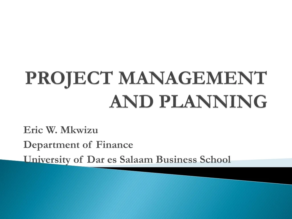 project management and planning