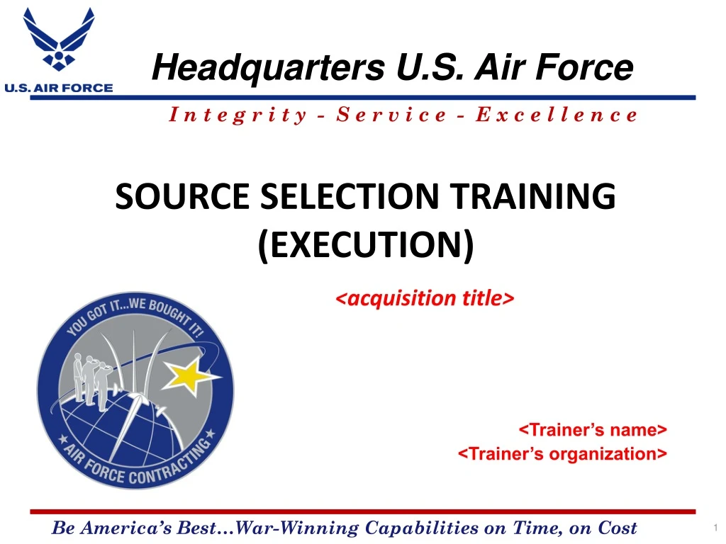 source selection training execution acquisition