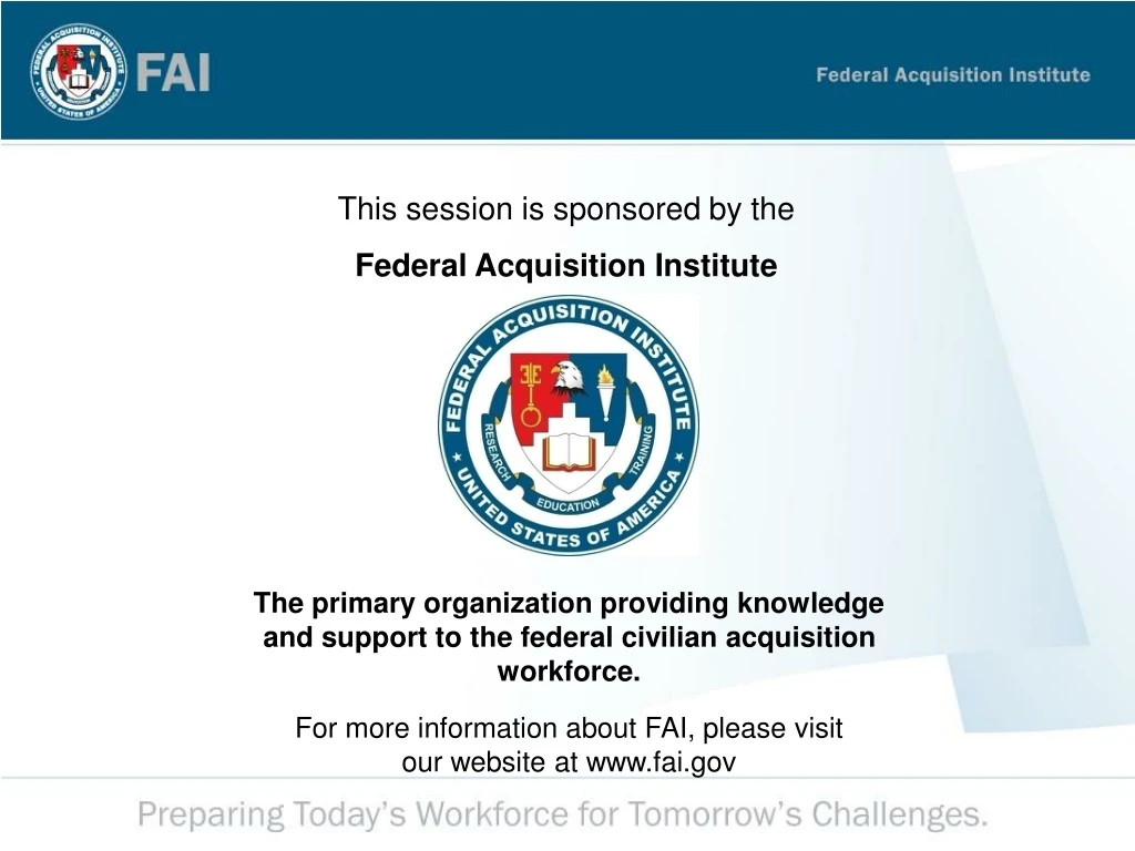 this session is sponsored by the federal