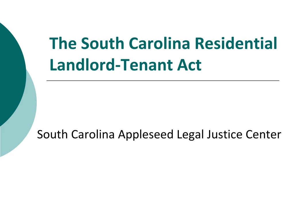 the south carolina residential landlord tenant act