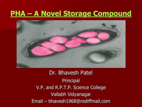 PHA – A Novel Storage Compound