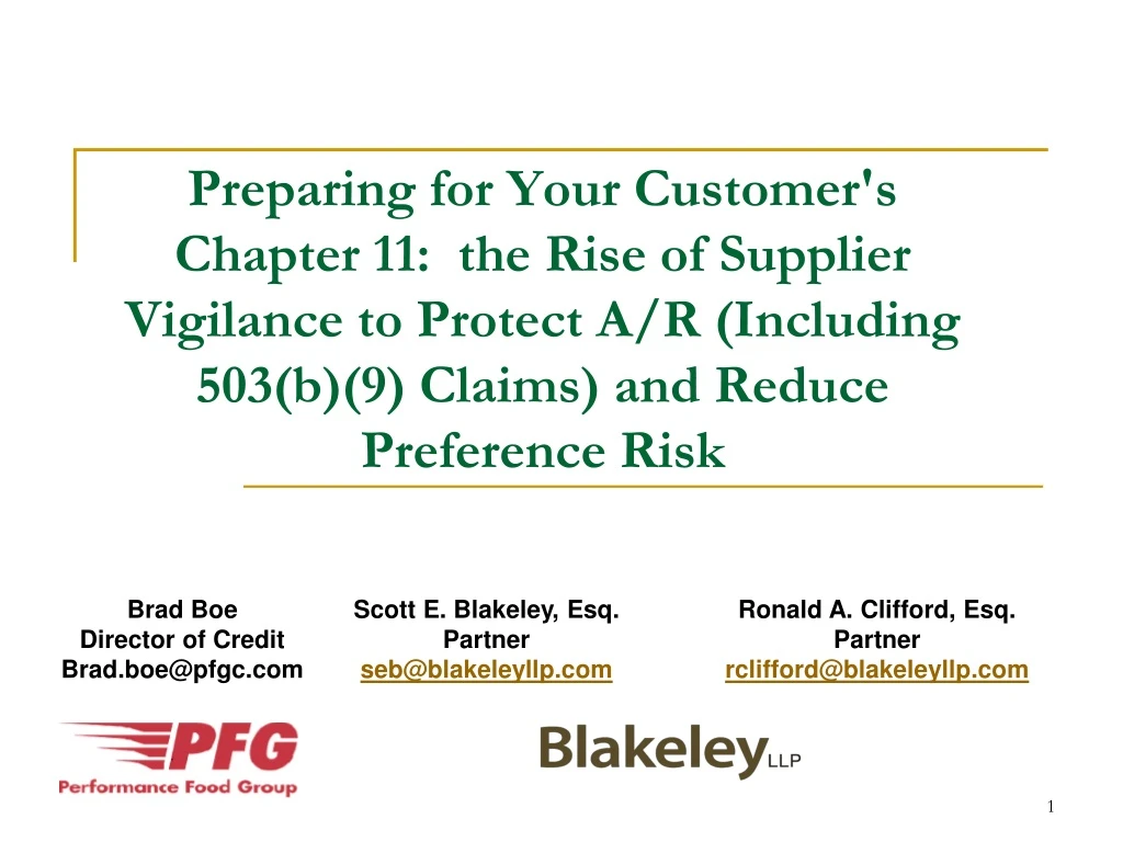 preparing for your customer s chapter 11 the rise