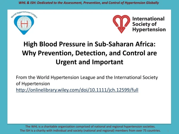 WHL &amp; ISH: Dedicated to the Assessment, Prevention, and Control of Hypertension Globally