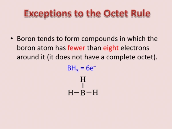 Exceptions to the Octet Rule