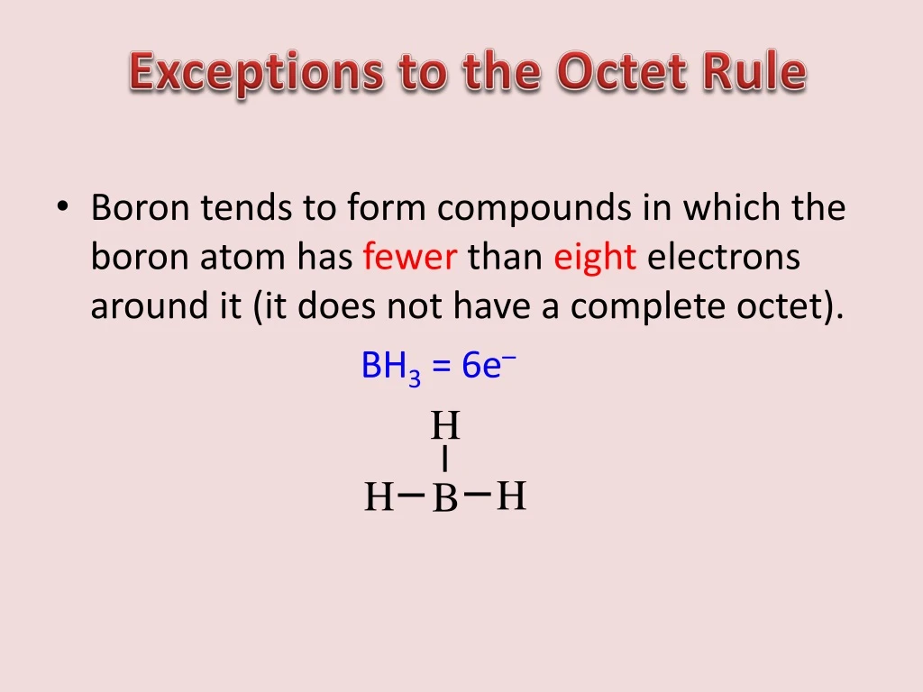 exceptions to the octet rule