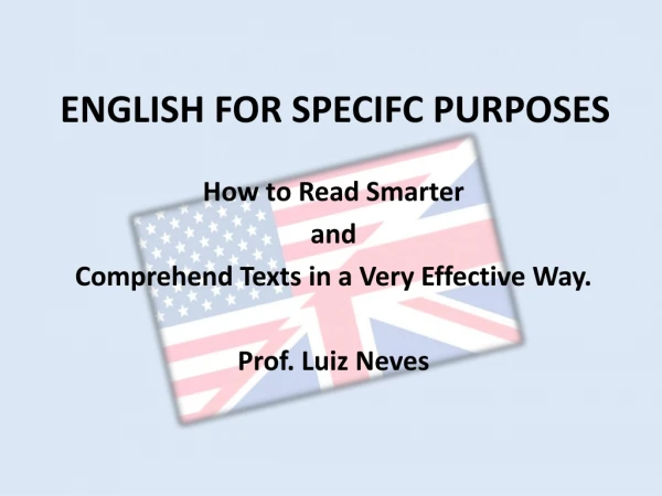 ENGLISH FOR SPECIFC PURPOSES