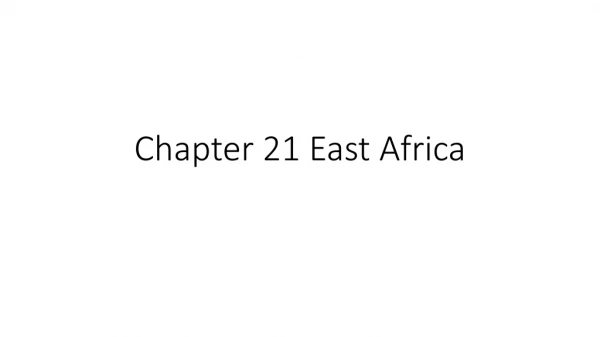 Chapter 21 East Africa