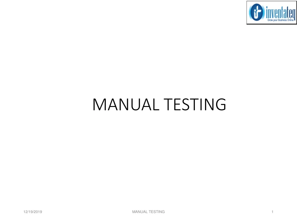 manual testing