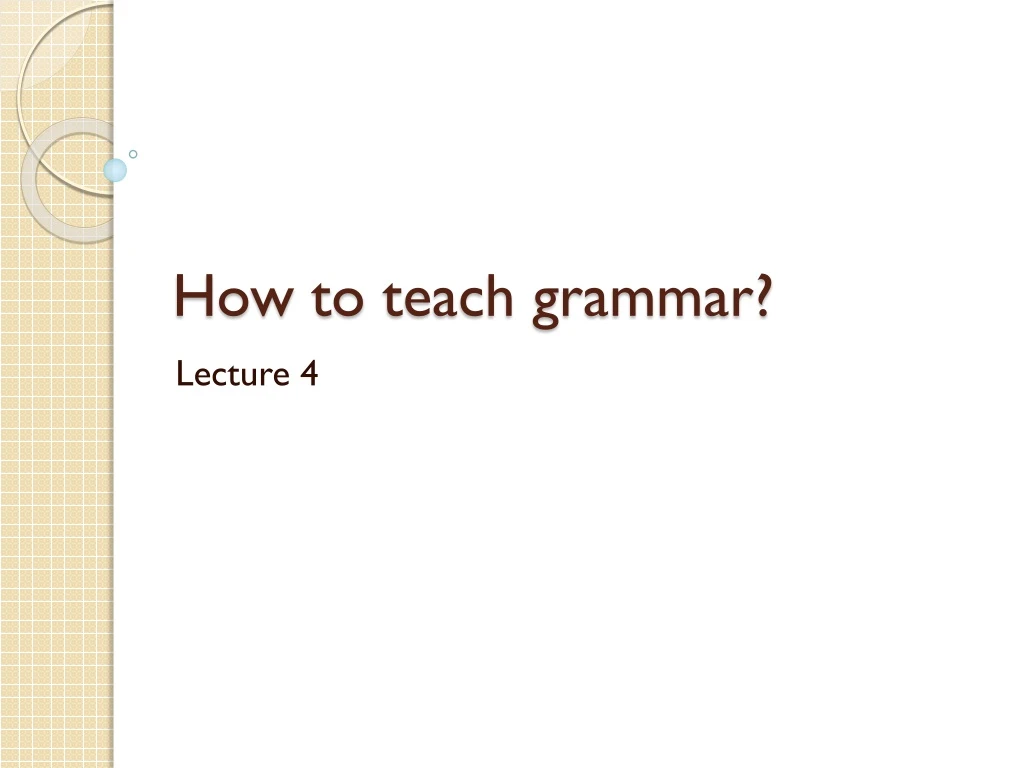 how to teach grammar