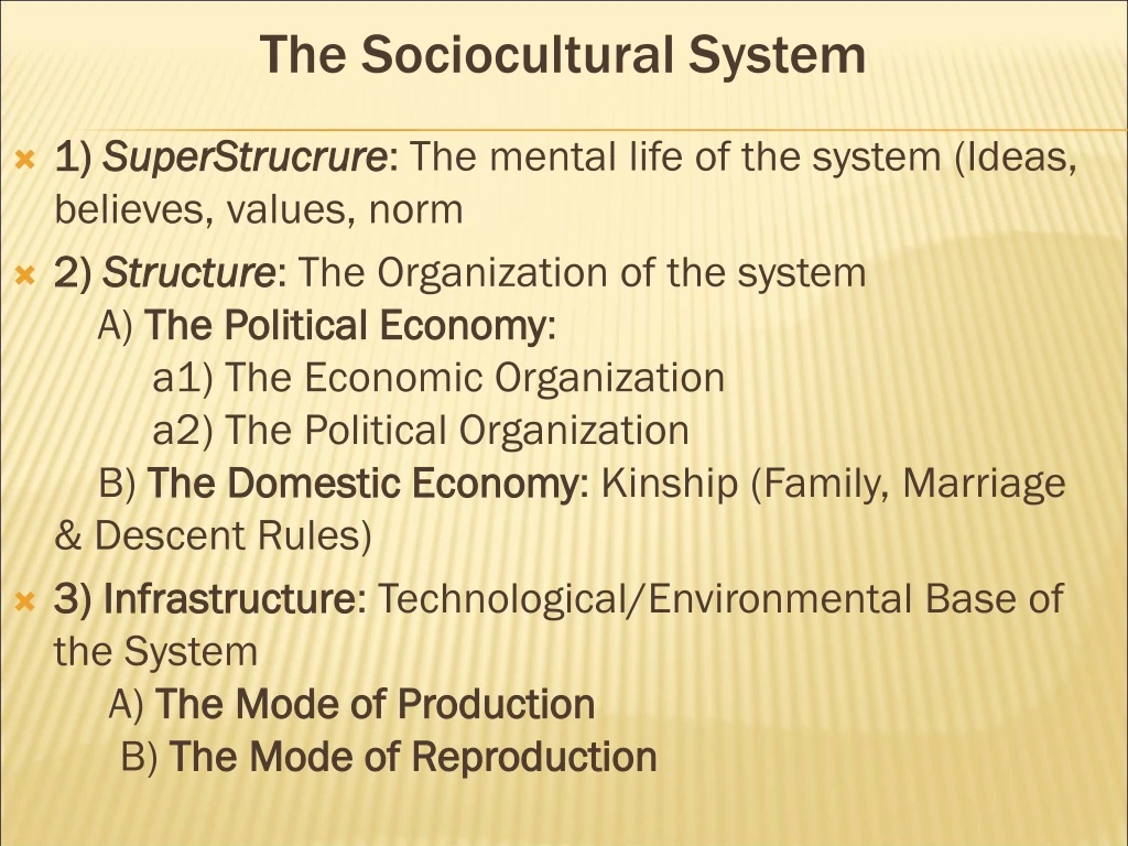 the sociocultural system