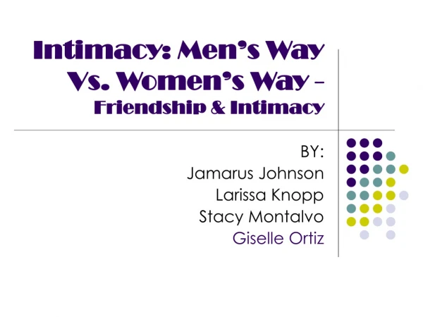 Intimacy: Men’s Way Vs. Women’s Way -  Friendship &amp; Intimacy