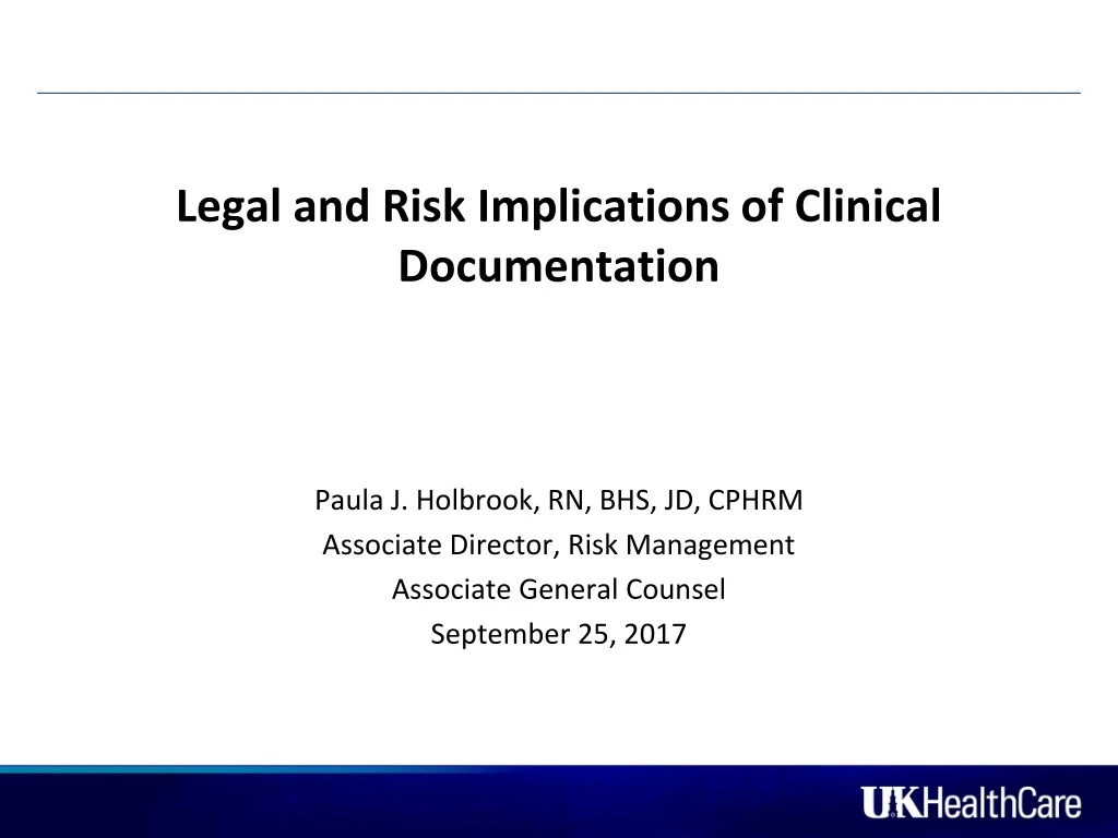 legal and risk implications of clinical documentation