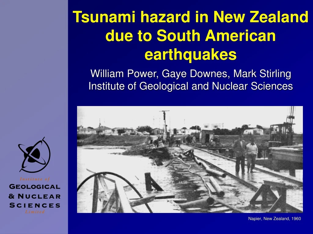 tsunami hazard in new zealand due to south american earthquakes