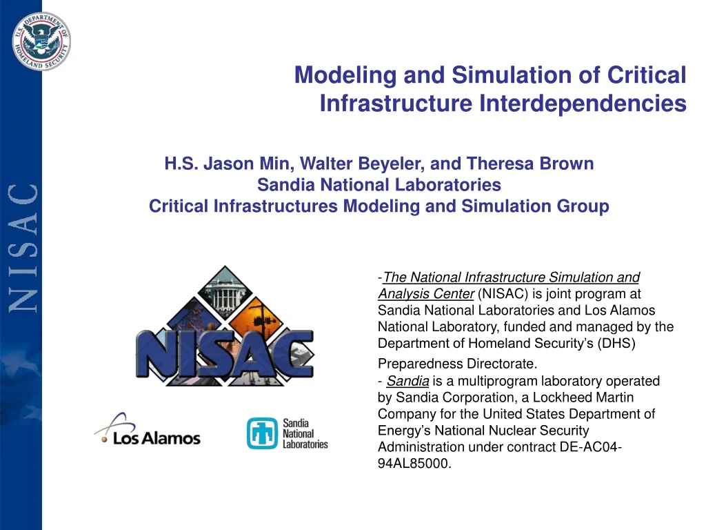 modeling and simulation of critical infrastructure interdependencies