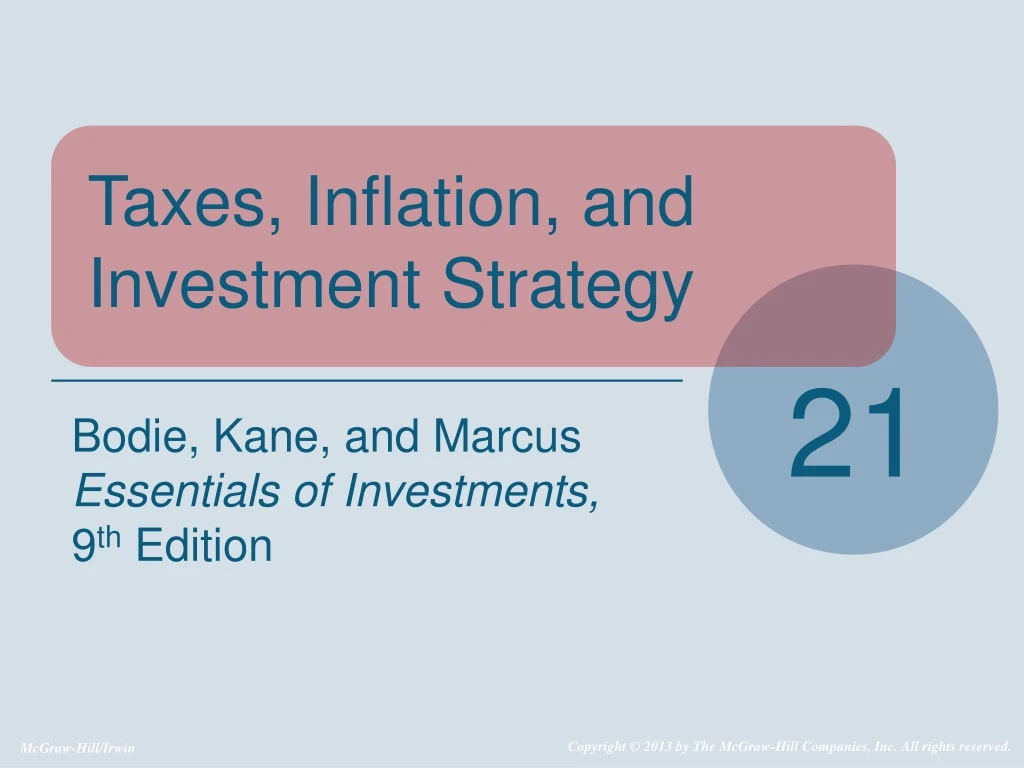 taxes inflation and investment strategy