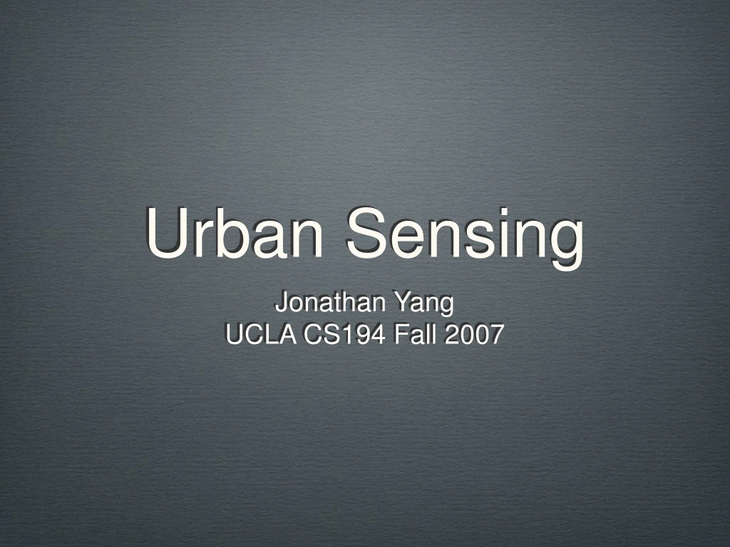 urban sensing