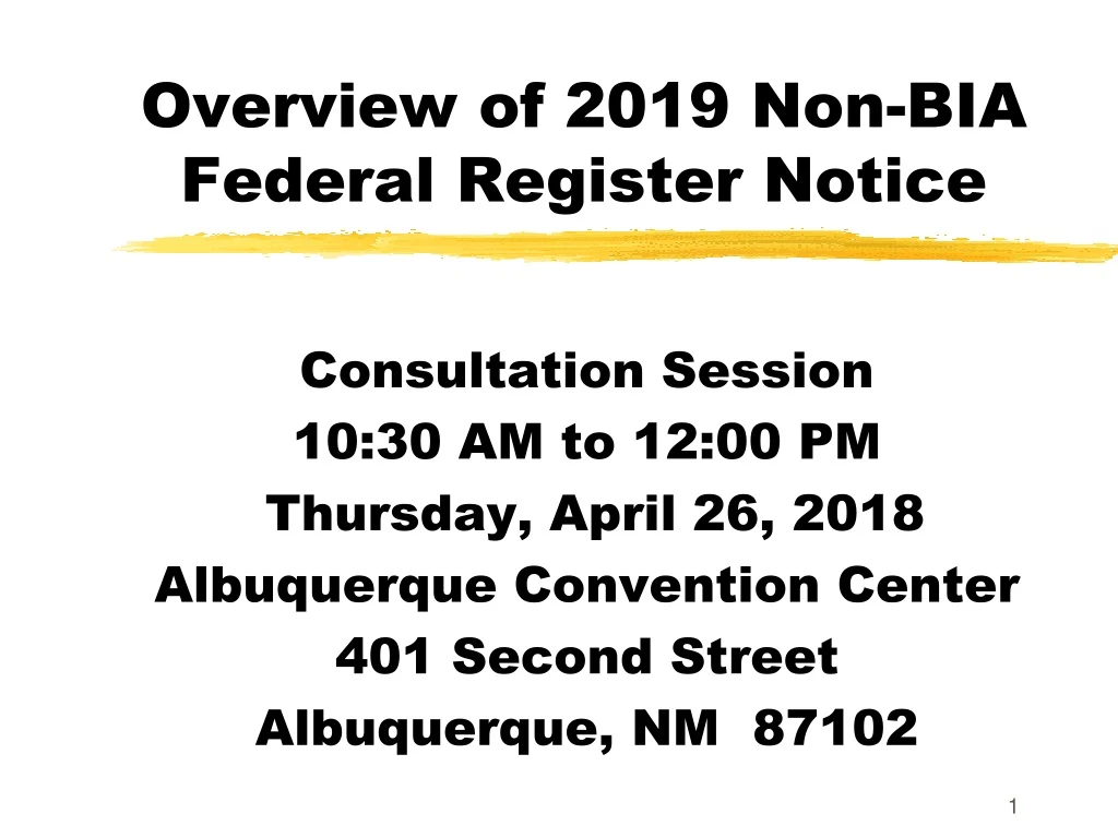 overview of 2019 non bia federal register notice