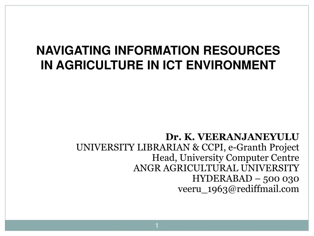 navigating information resources in agriculture