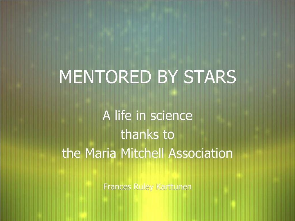 mentored by stars