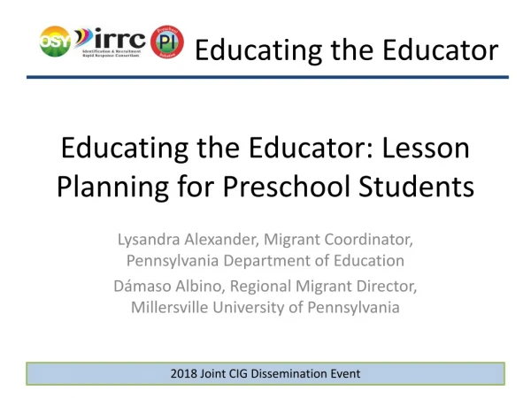 Educating the Educator: Lesson Planning for Preschool Students
