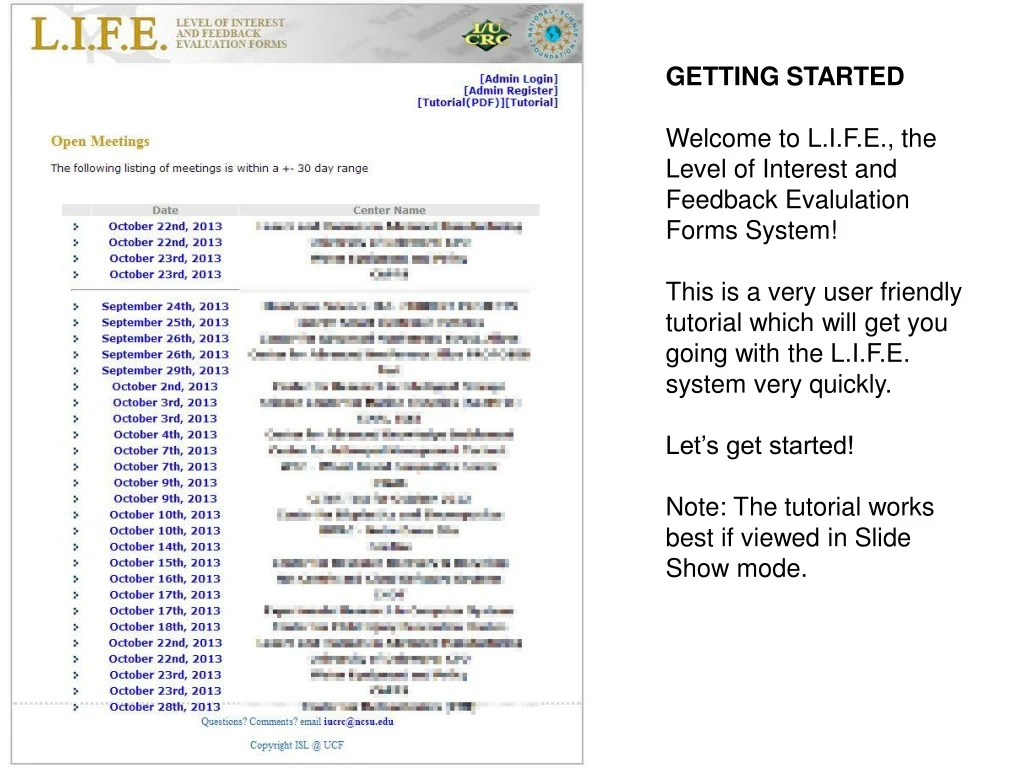 getting started welcome to l i f e the level
